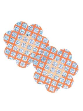 Orange Holographic Flower Nipple Pasties Festival Rave Adhesive Covers